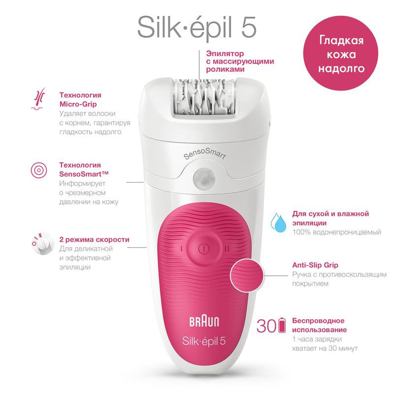 Эпилятор Braun Silk-epil 5 SensoSmart 5/500 купить по лучшей цене